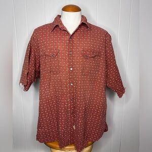 RRL Double RL Ralph Lauren Distressed Worn In Pearl Snap Western Shirt